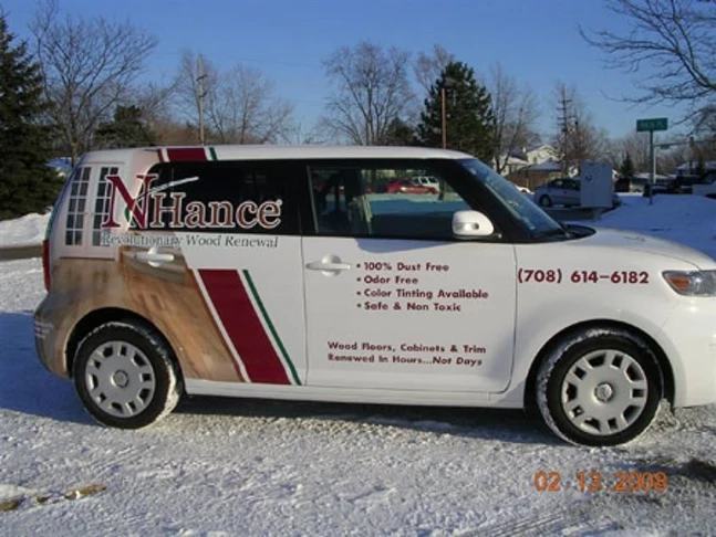 Digitally printed vinyl vehicle wrap and magnetic sign perfect for pickup